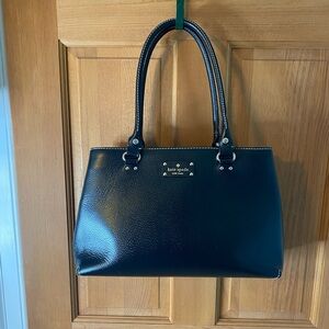 KATE SPADE Black Pebbled Leather Wellesley Fallon Tote Bag Vintage